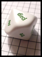 Dice : Dice - 10D - Koplow Italian Word Numbers White and Green Die - Troll and Toad Dec 2010